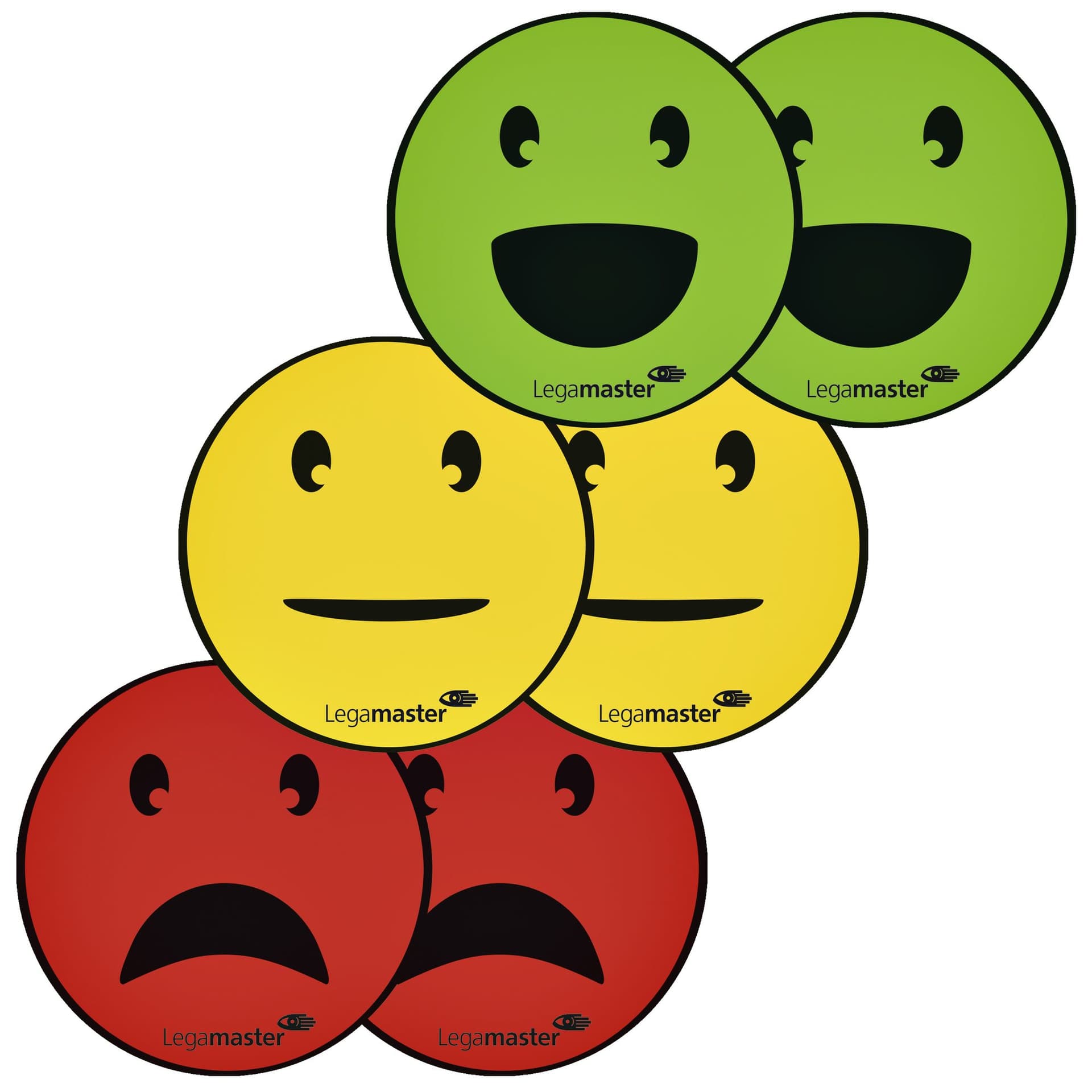 Magneet Legamaster emoticon 50mm assorti 6 stuks 2
