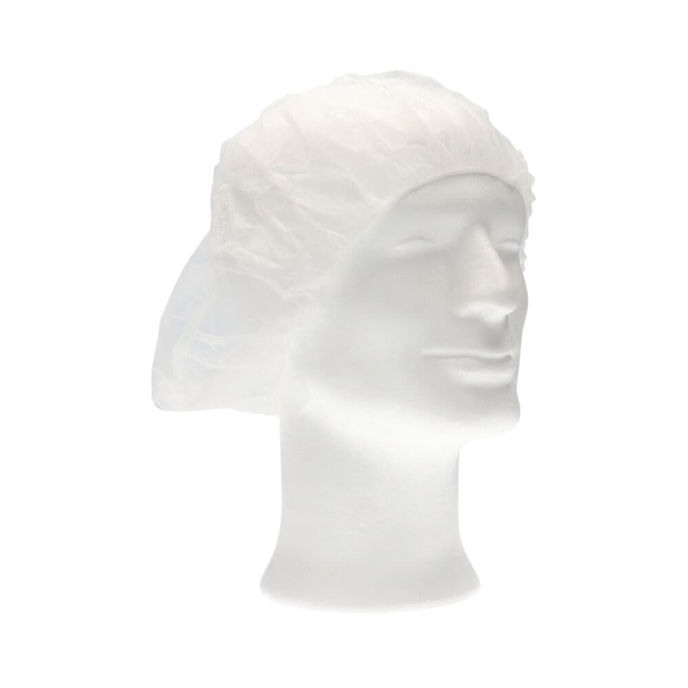 Haarnet CMT bouffant non-woven L 53cm PP wit 100 stuks 2