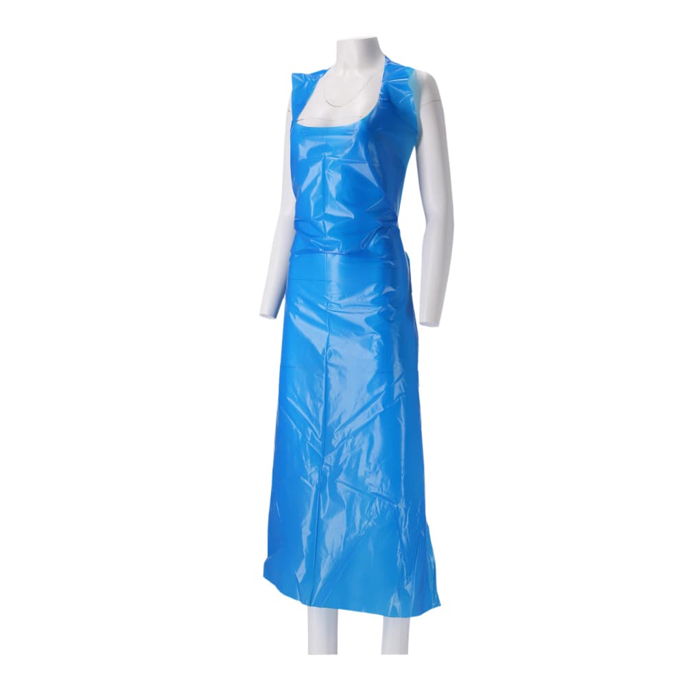 Schort CMT 125x80cm 25mu geruwd op rol PE blauw 100 stuks 2