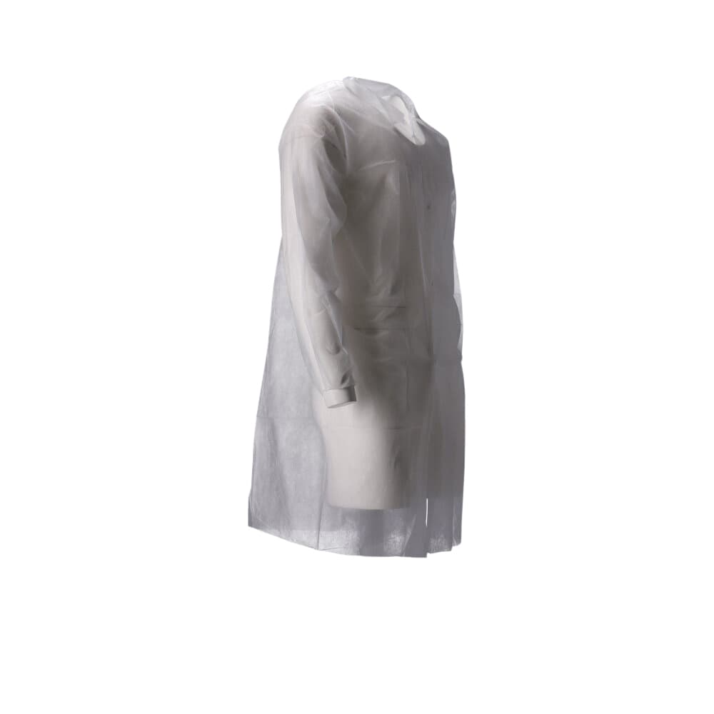 Bezoekersjas CMT M non-woven drukknopen 104cm lang PP wit 100 stuks 3