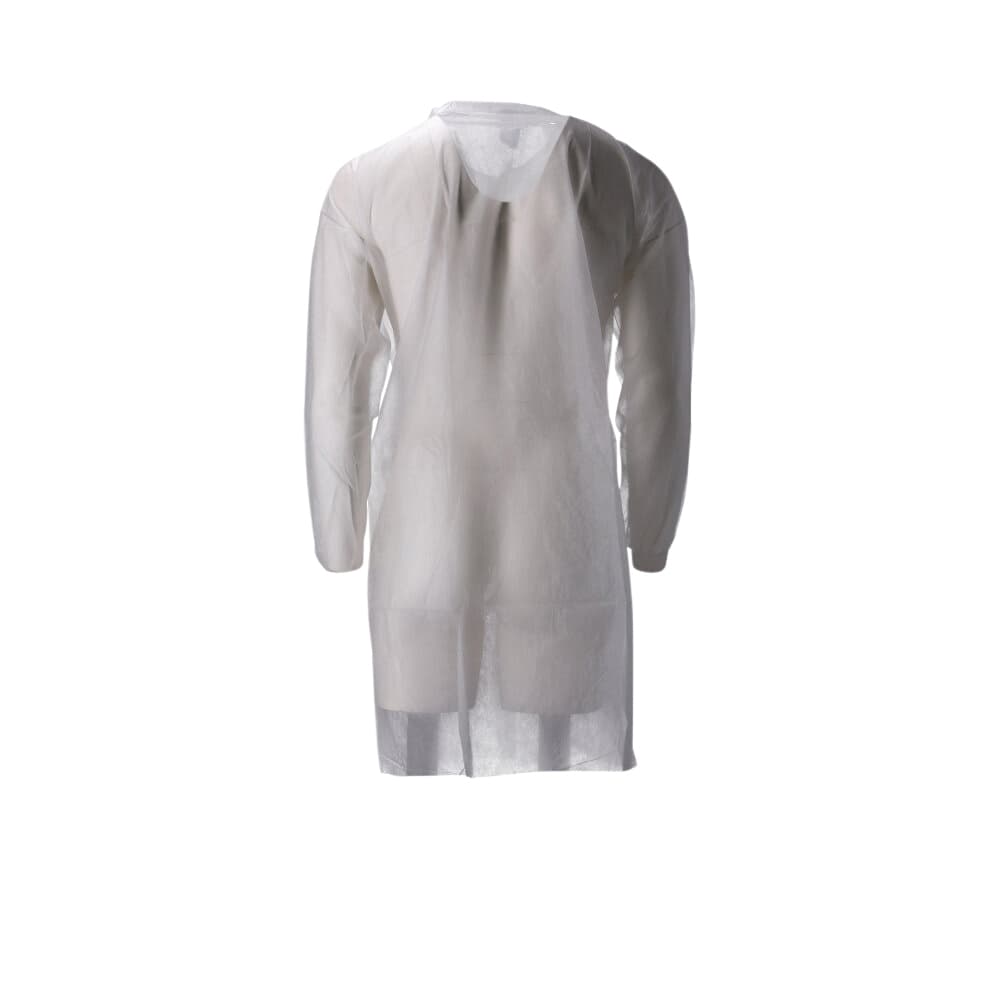 Bezoekersjas CMT M non-woven drukknopen 104cm lang PP wit 100 stuks 4