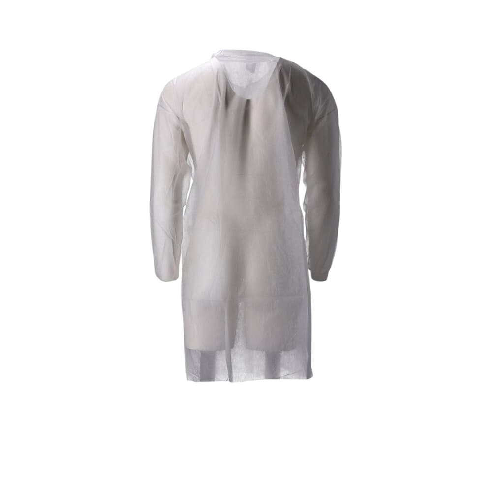 Bezoekersjas CMT L non-woven drukknopen 104cm lang PP wit 100 stuks 4