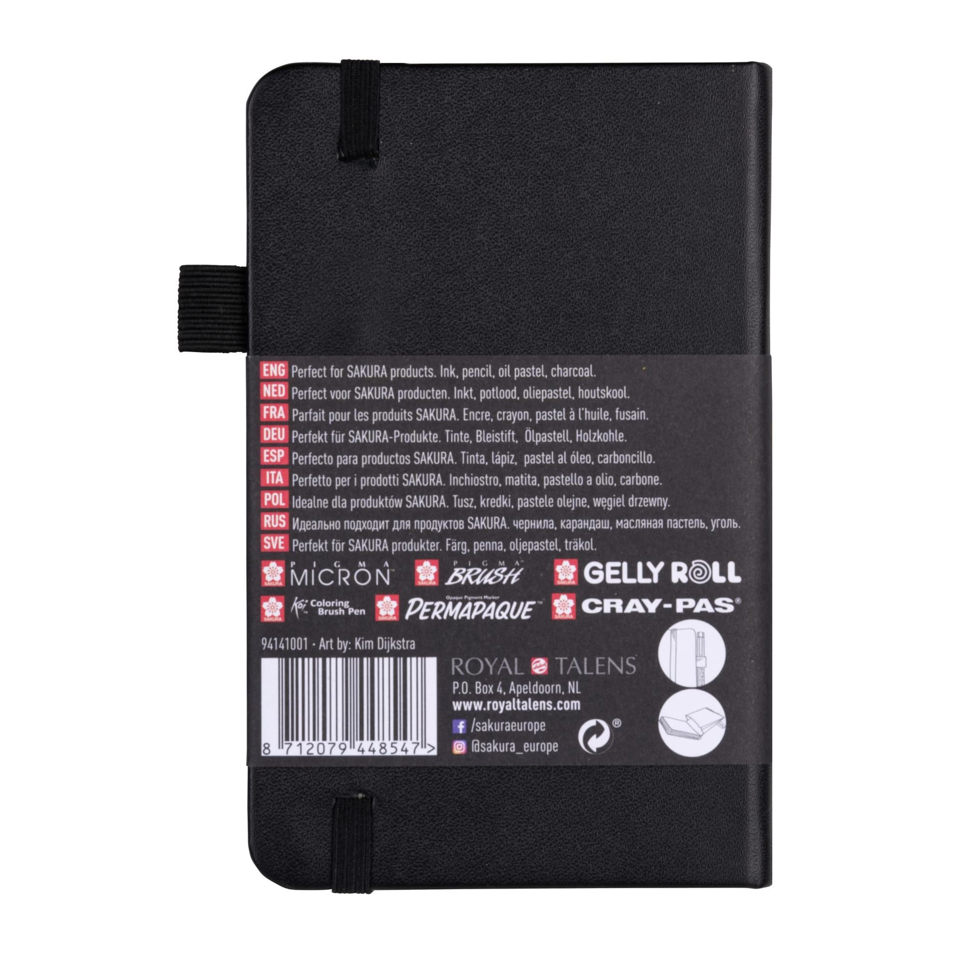 Schetsboek Sakura 80 zwarte vellen 140gr 90x140mm zwart 2