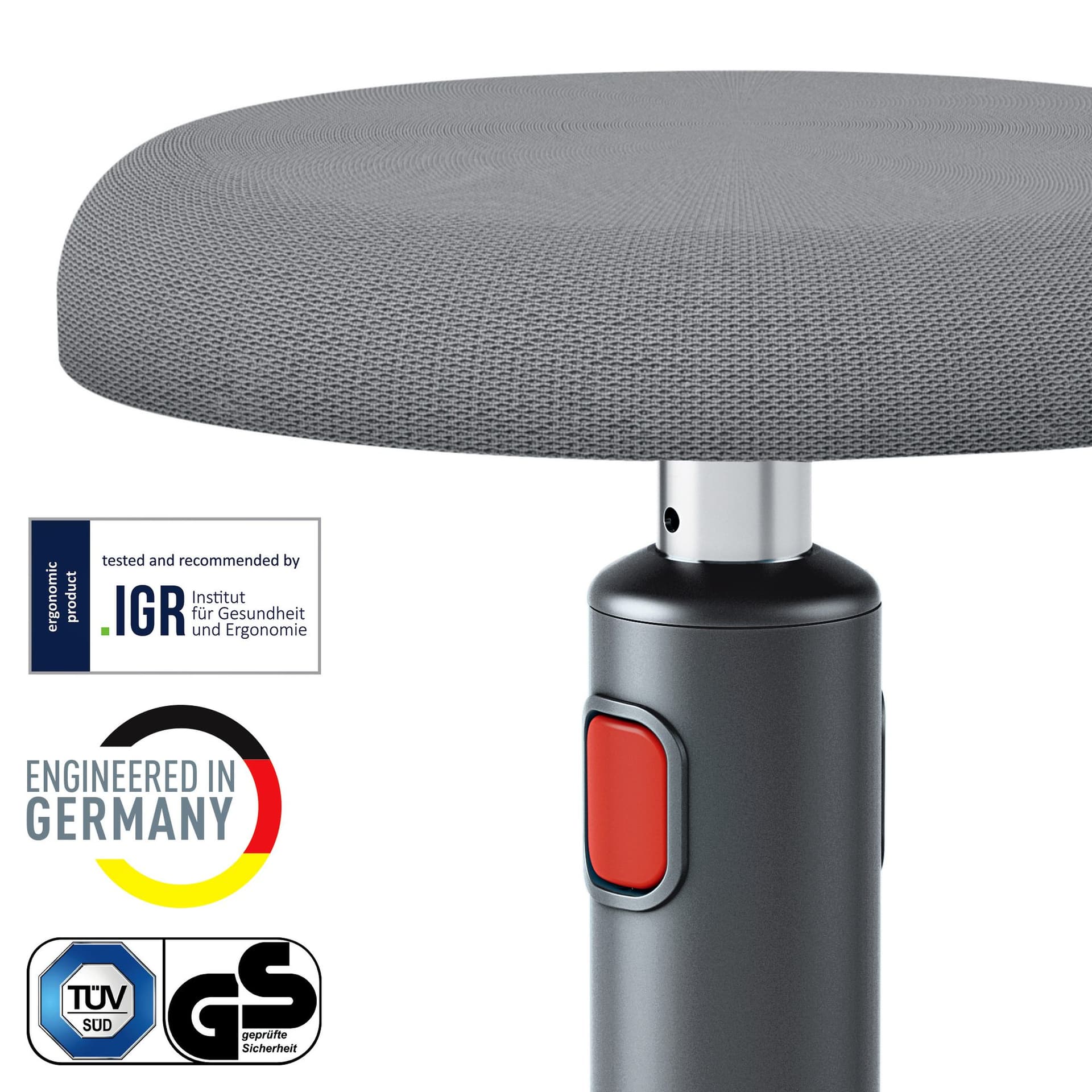 Actieve zit-sta kruk Leitz Ergo Cosy grijs 5
