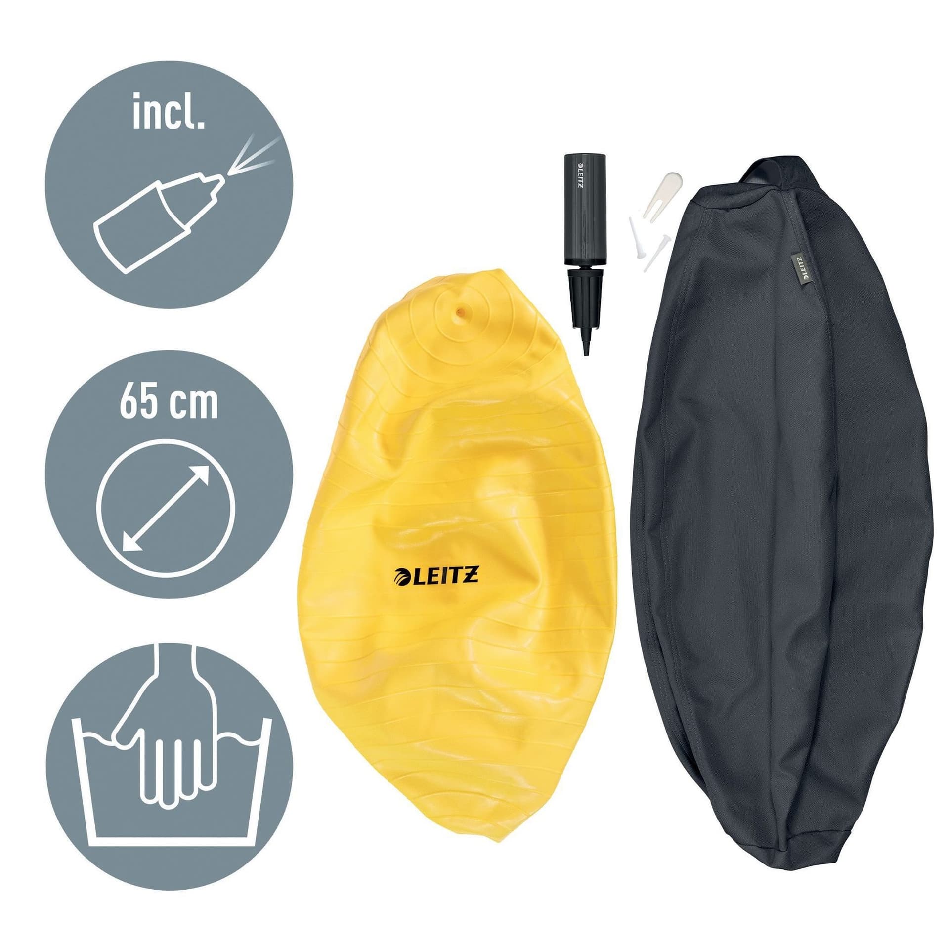 Actieve zitbal Leitz Ergo Cosy 65cm donkergrijs 8