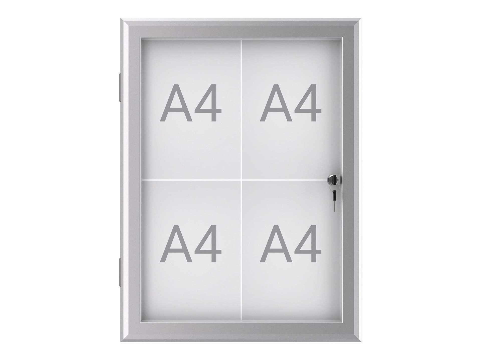 Buiten- binnenvitrine wand MAULexcite whiteboard 4xA4 met slot