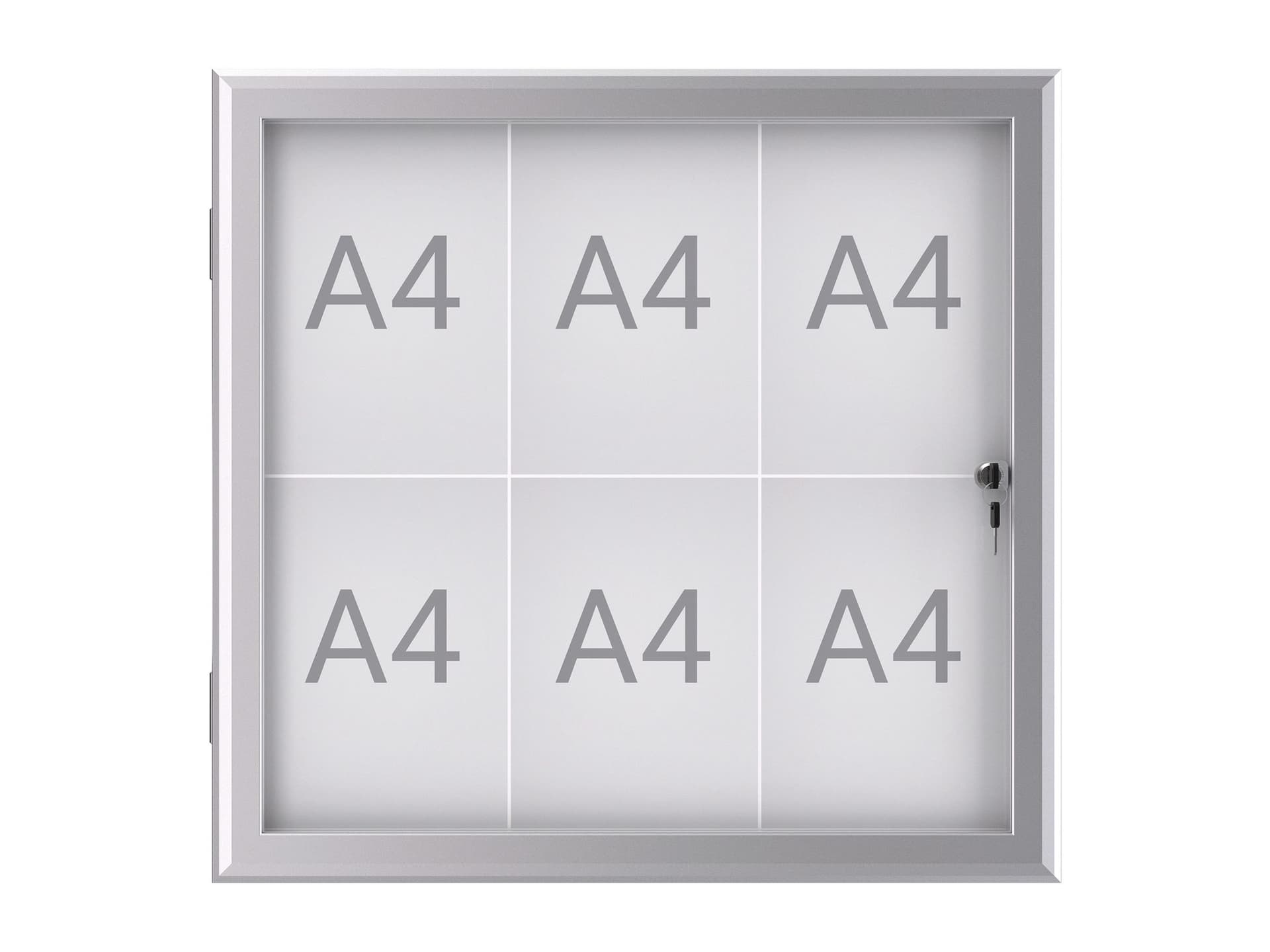 Buiten- binnenvitrine wand MAULexcite whiteboard 6xA4 met slot