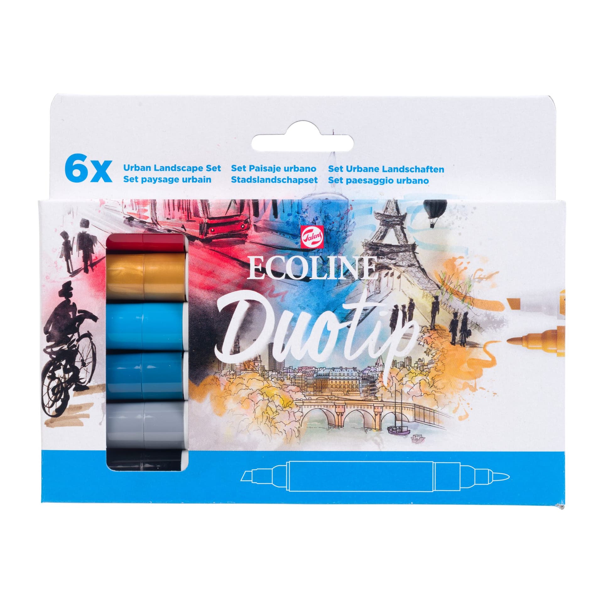 Duotip Talens Ecoline set à 6 stuks stadslandschap 3