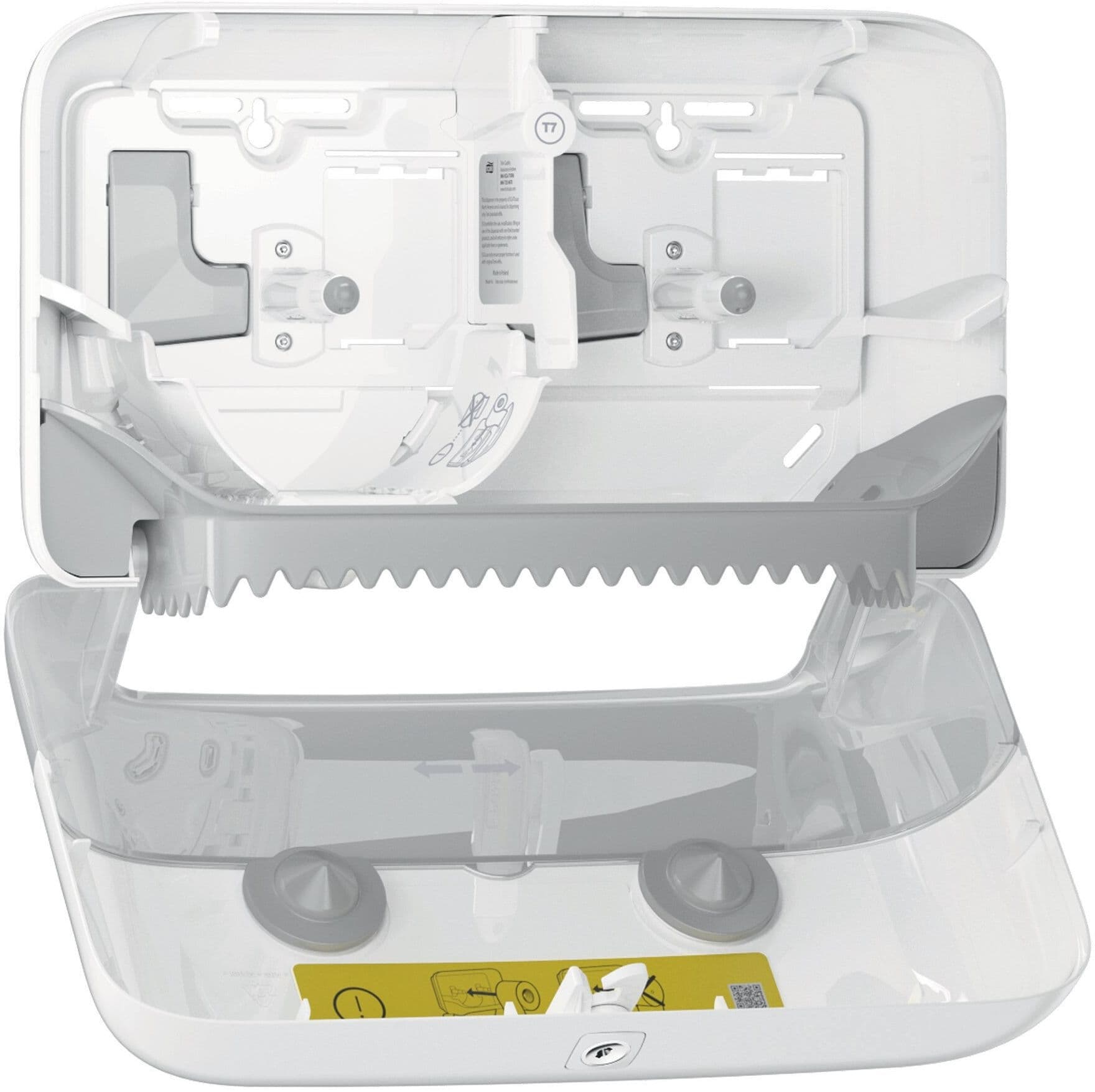 Toiletpapierdispenser Tork T7 Elevation Optiserve Coreless medium duo wit 558040 2
