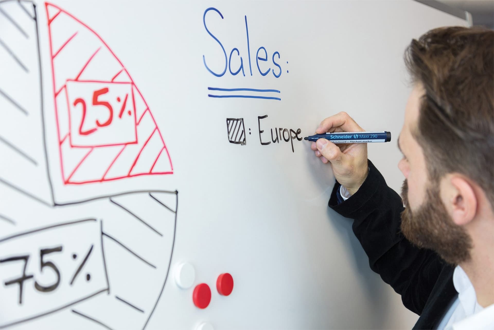 Whiteboardmarker Schneider Maxx 290 rond 2-3mm assorti 3+1 gratis 2