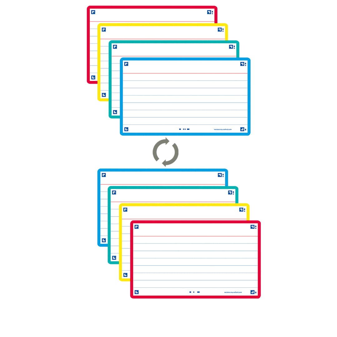 Flashcard Oxford 2.0 75x125mm 80 vel 250gr lijn assorti 3