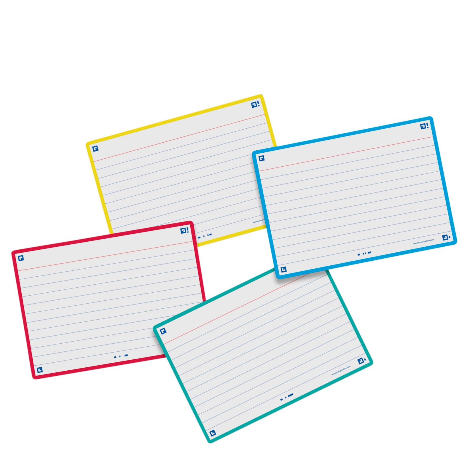Flashcard Oxford 2.0 75x125mm 80 vel 250gr lijn assorti 4