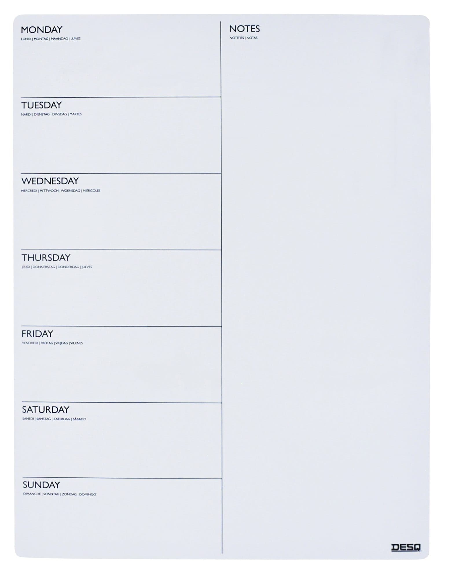 Magnetische planner Desq week 40x30cm magnetisch