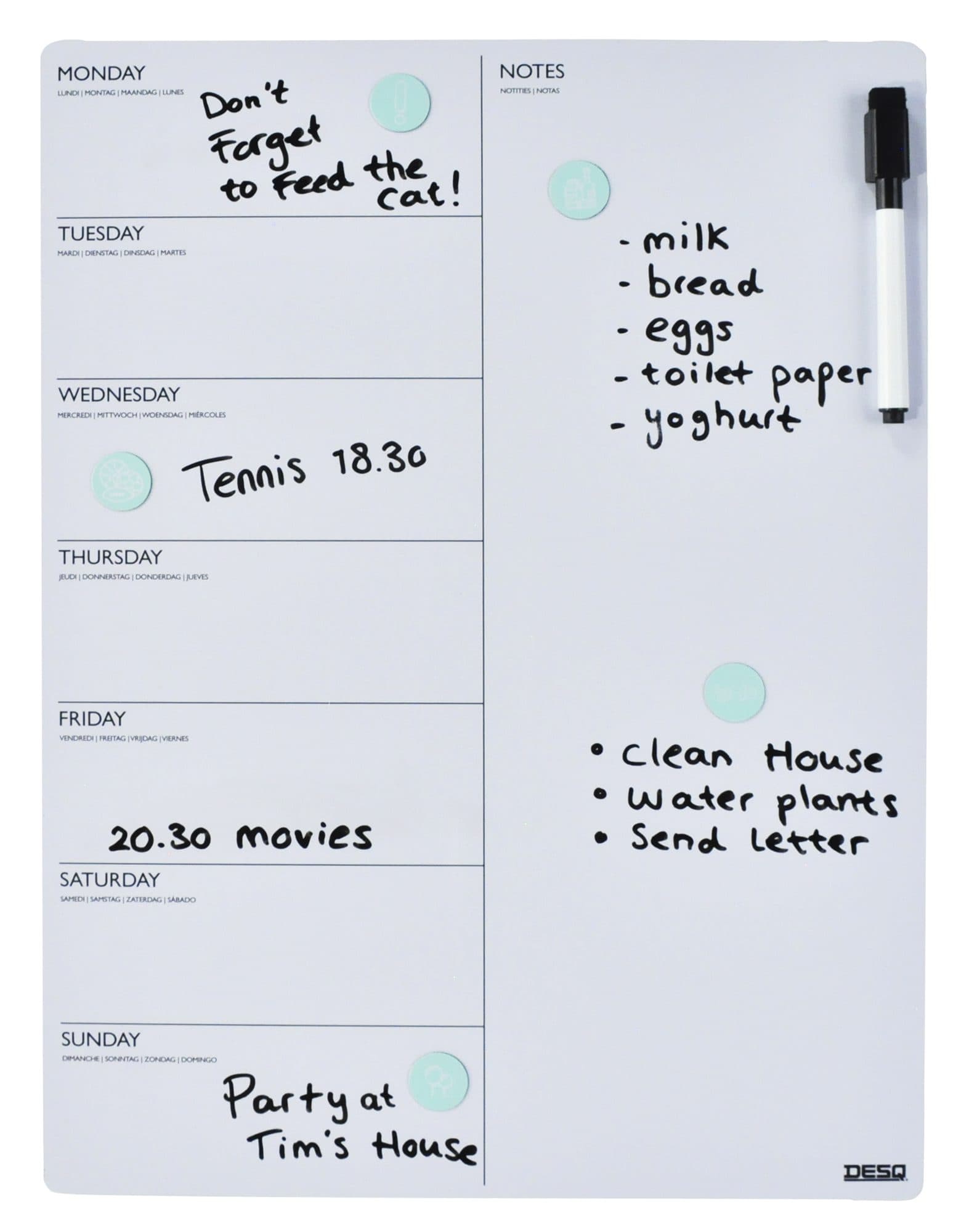 Magnetische planner Desq week 40x30cm magnetisch 2
