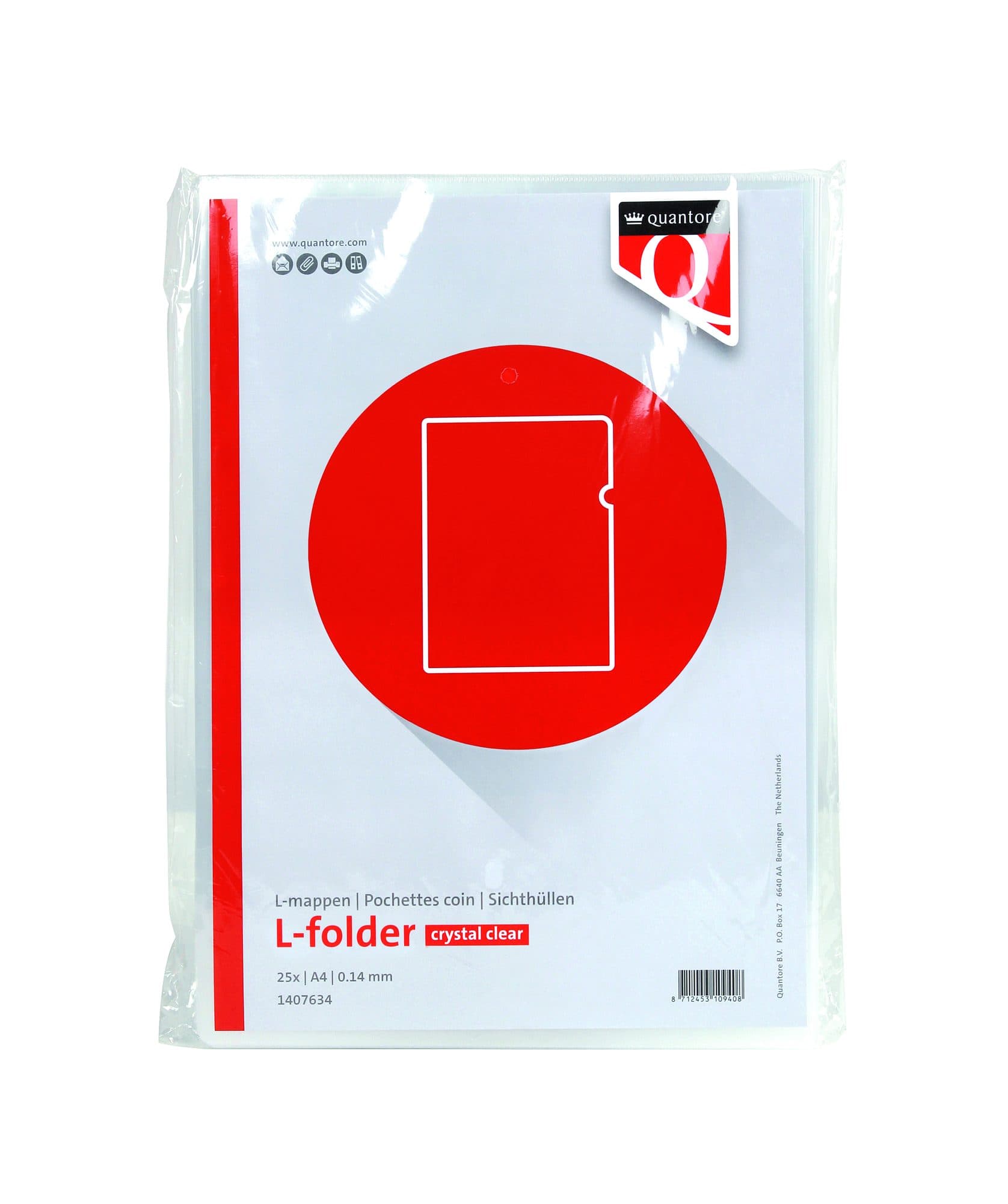 Insteekmap L-model Quantore A4 PP 0.14mm glad 25 stuks 2