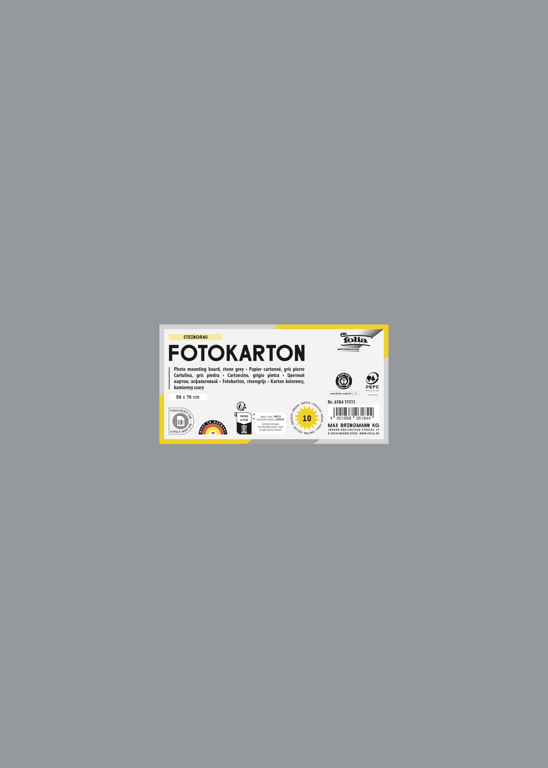 Fotokarton Folia 300gr 50x70cm 84 steengrijs