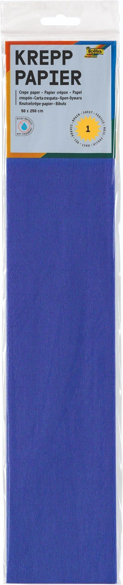 Crêpepapier Folia 50x250cm 10vel 128 briljantblauw