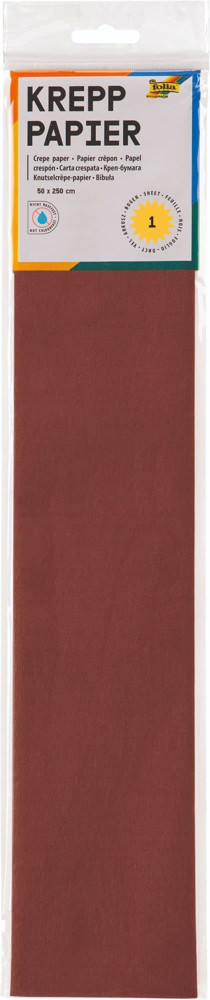 Crêpepapier Folia 50x250cm 10vel 161 kastanjebruin