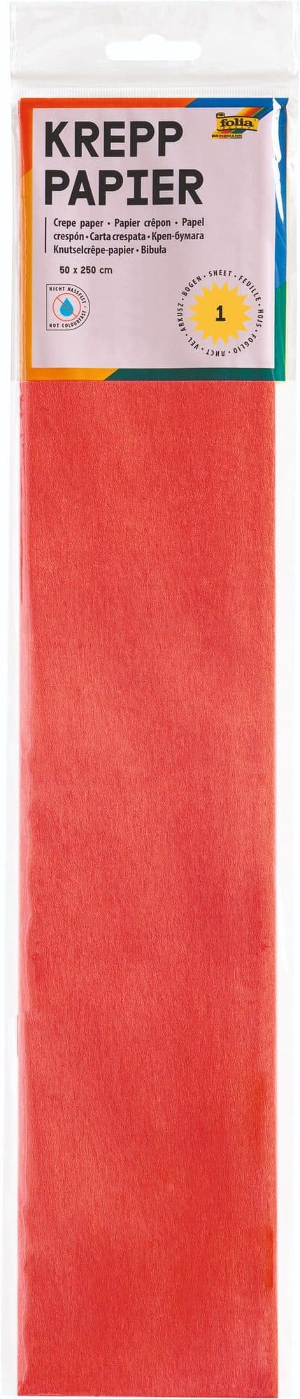 Crêpepapier Folia 50x250cm 10vel 134 vuurrood