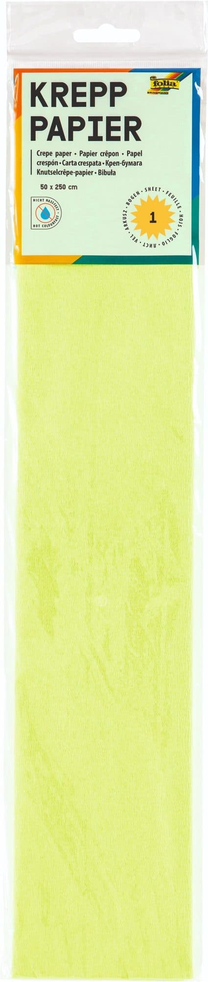 Crêpepapier Folia 50x250cm 10vel 145 lichtgroen