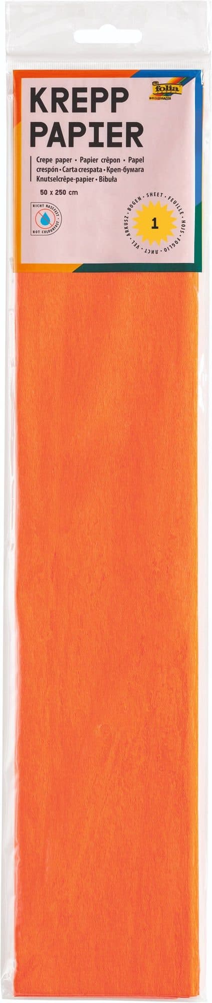 Crêpepapier Folia 50x250cm 10vel 109 oranje