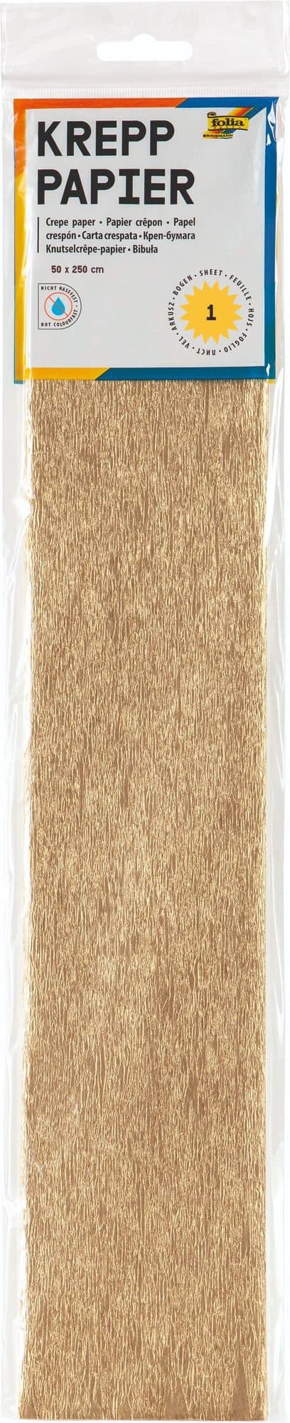 Crêpepapier Folia 50x250cm 10vel 9125 goud