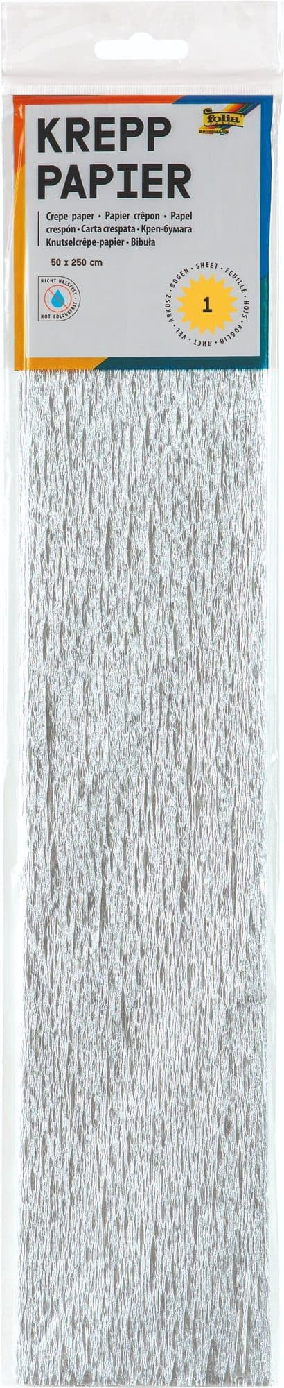 Crêpepapier Folia 50x250cm 10vel 9126 zilver