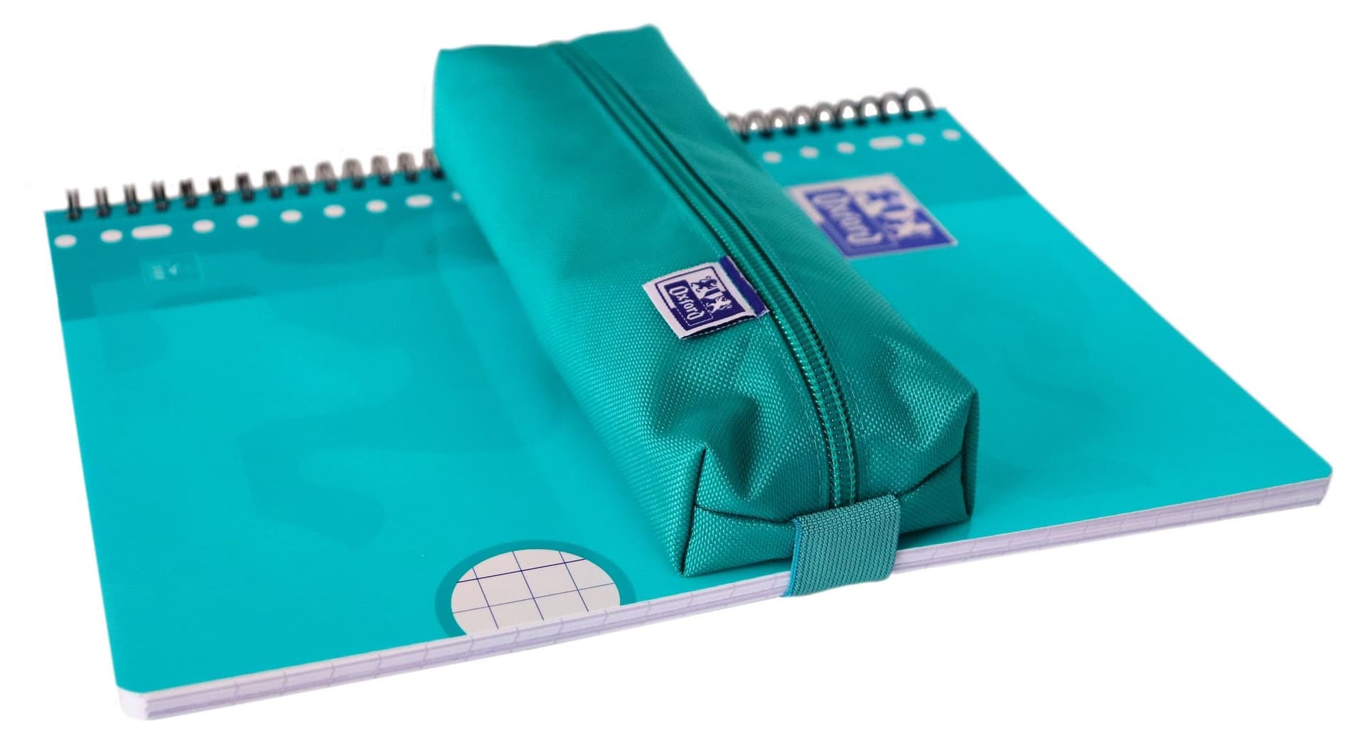 Pennenetui Oxford rechthoek turquoise 4