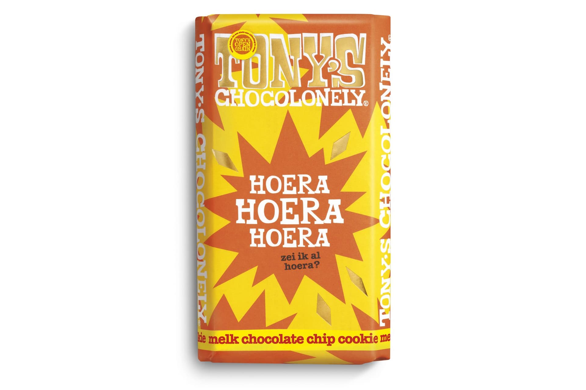 Chocolade Tony's Chocolonely gefeliciteerd melk cocolate chipcookie reep 180gr 2