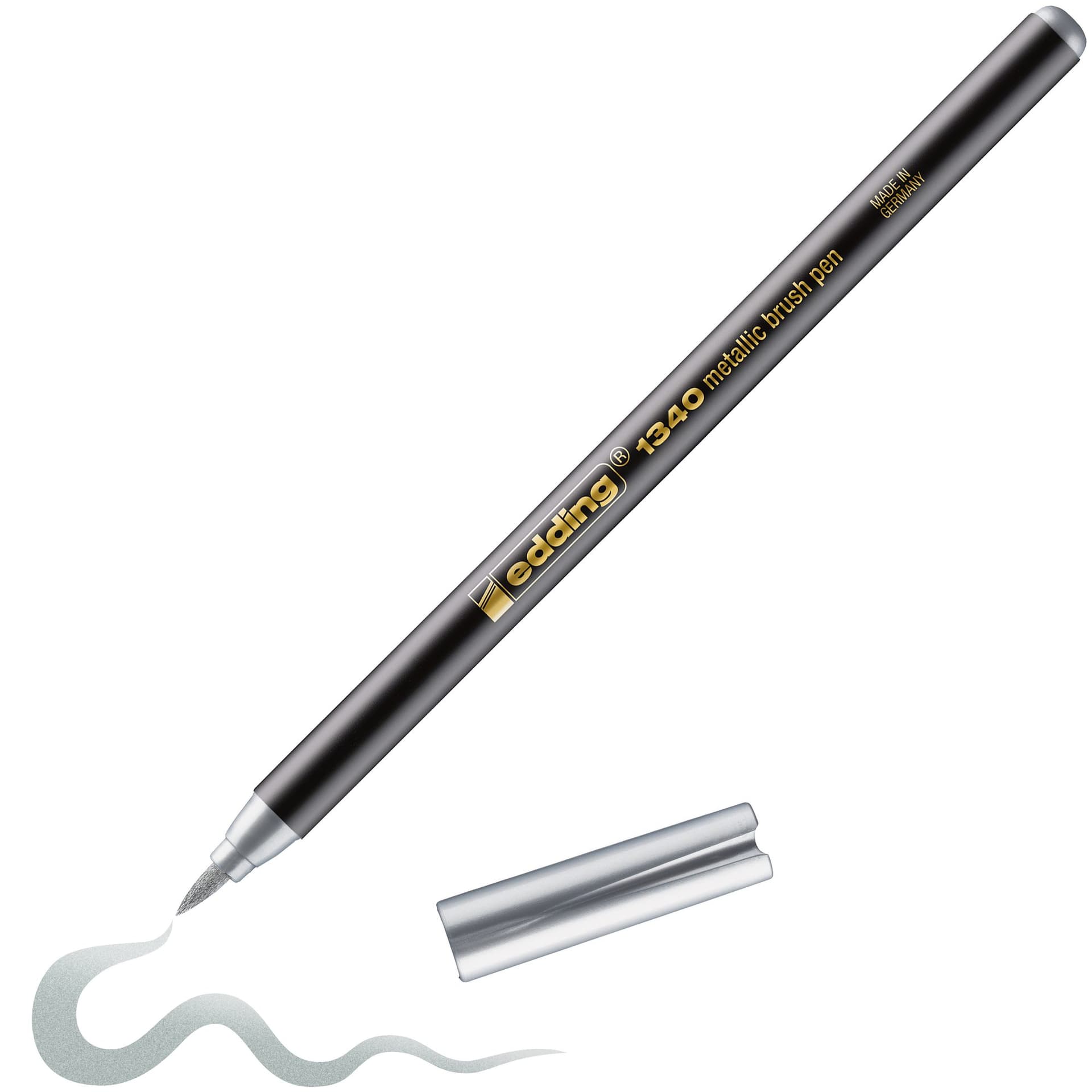 Brushpen edding 1340 metallic zilver 3