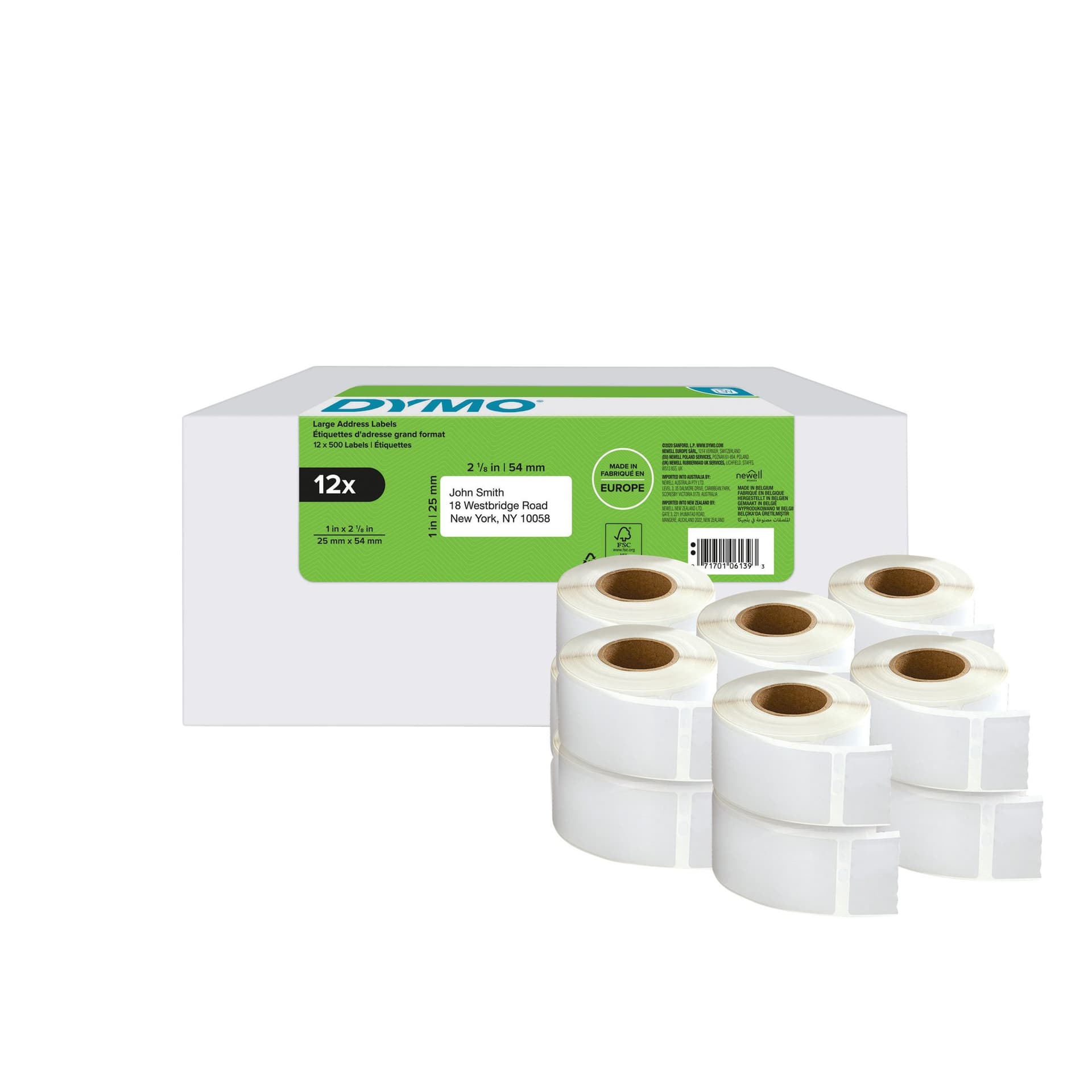 Etiket Dymo LabelWriter adressering 25x54mm 12 rollen á 500 stuks wit 2