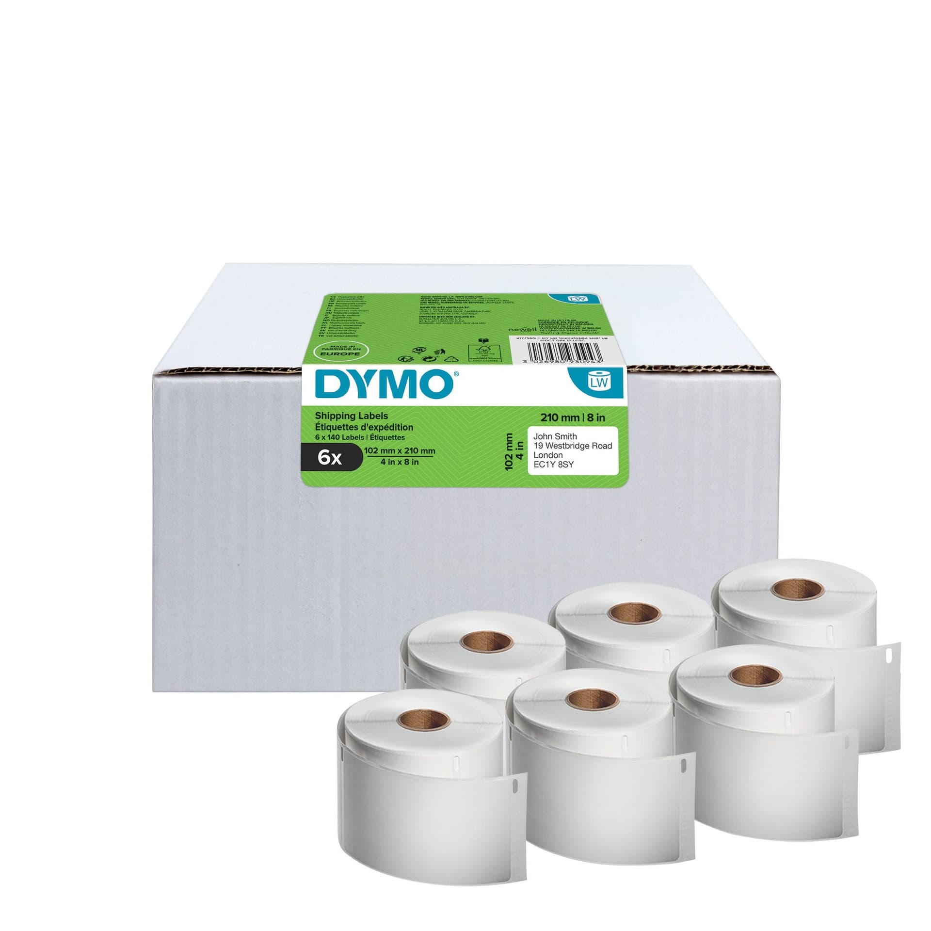 Etiket Dymo LabelWriter 5XL verzendlabel 102x210mm 6 rollen á 140 stuks wit 2
