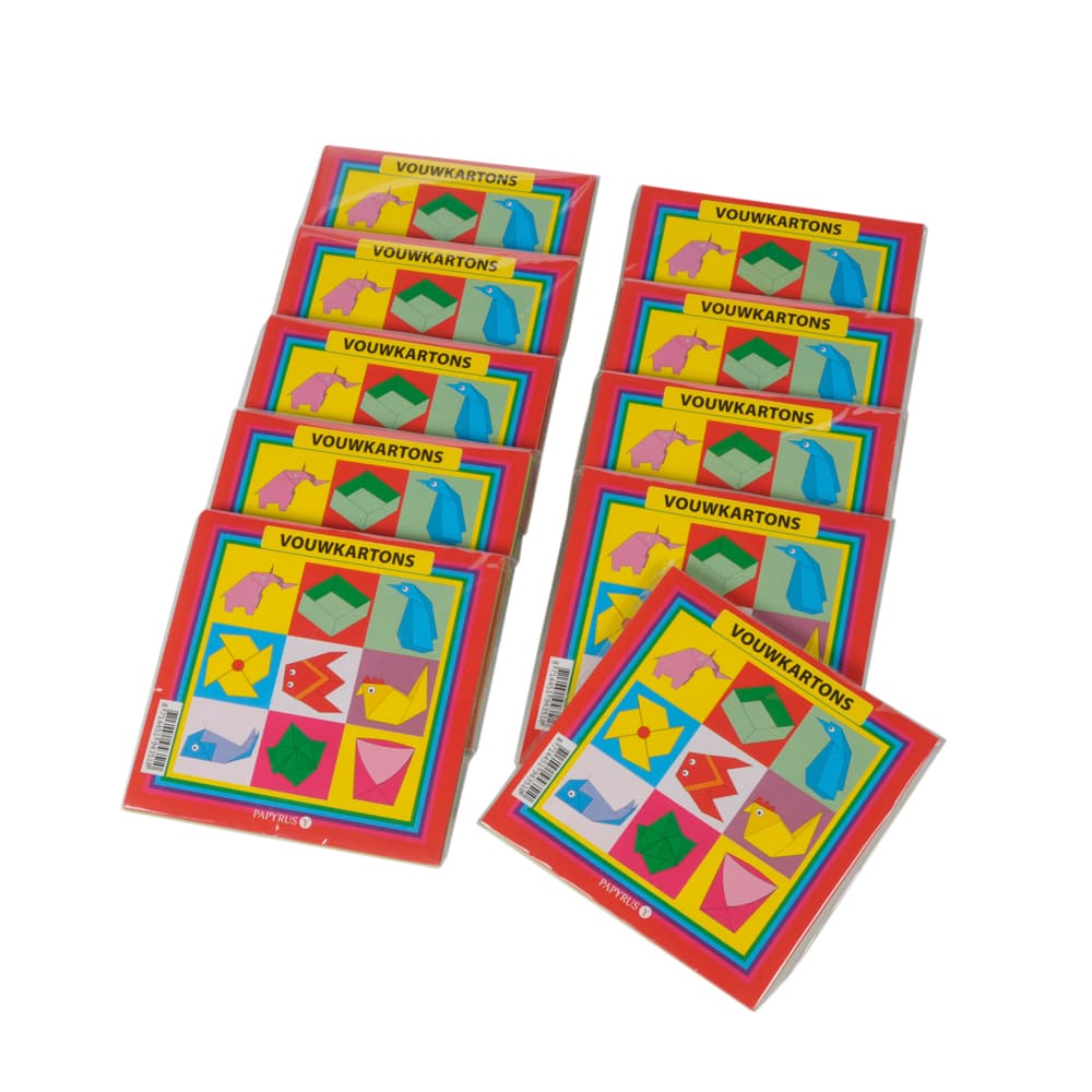 Vouwkartons vierkant 16x16cm 105gram assorti 40 vel 2