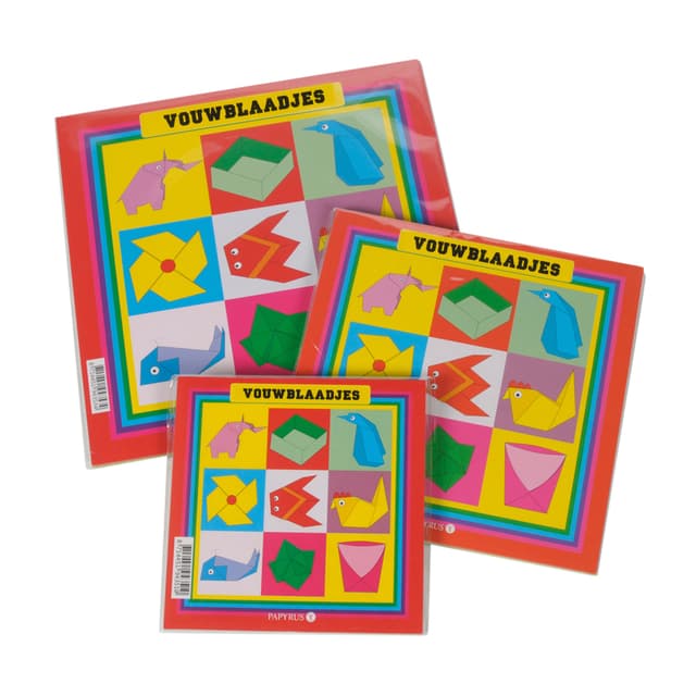 Vouwblaadjes vierkant 20x20cm 65gram assorti 90 vel 3
