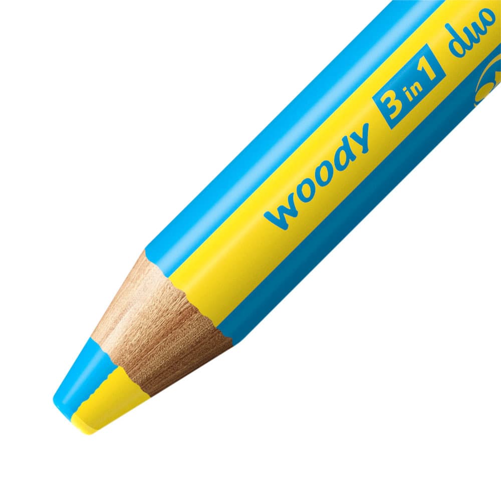 Kleurpotloden STABILO 882 woody 3 in 1 duo puntenslijper ass 6st 3