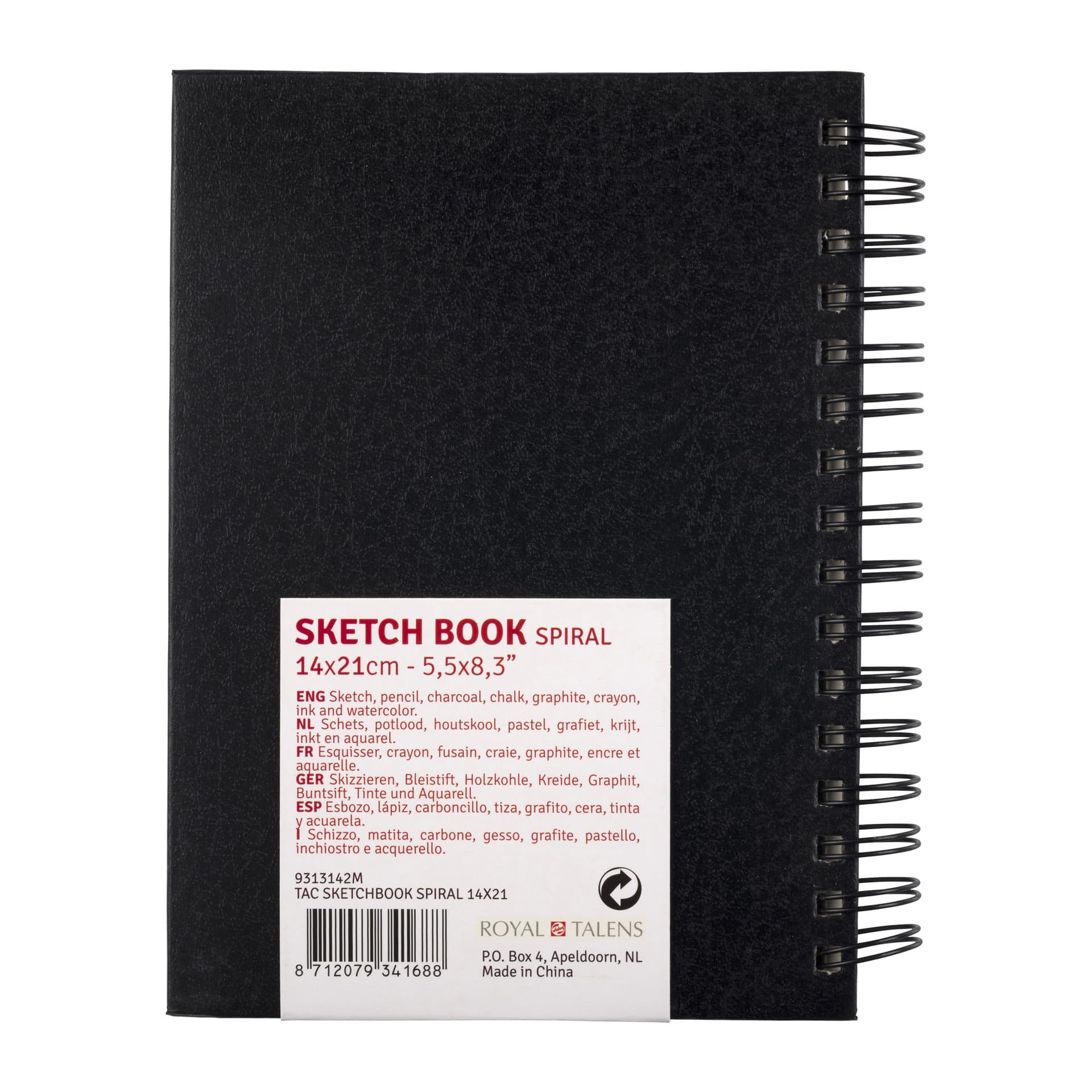 Schetsboek Talens Art Creation 80 vel 110gr 140x210mm spiraal zwart 2