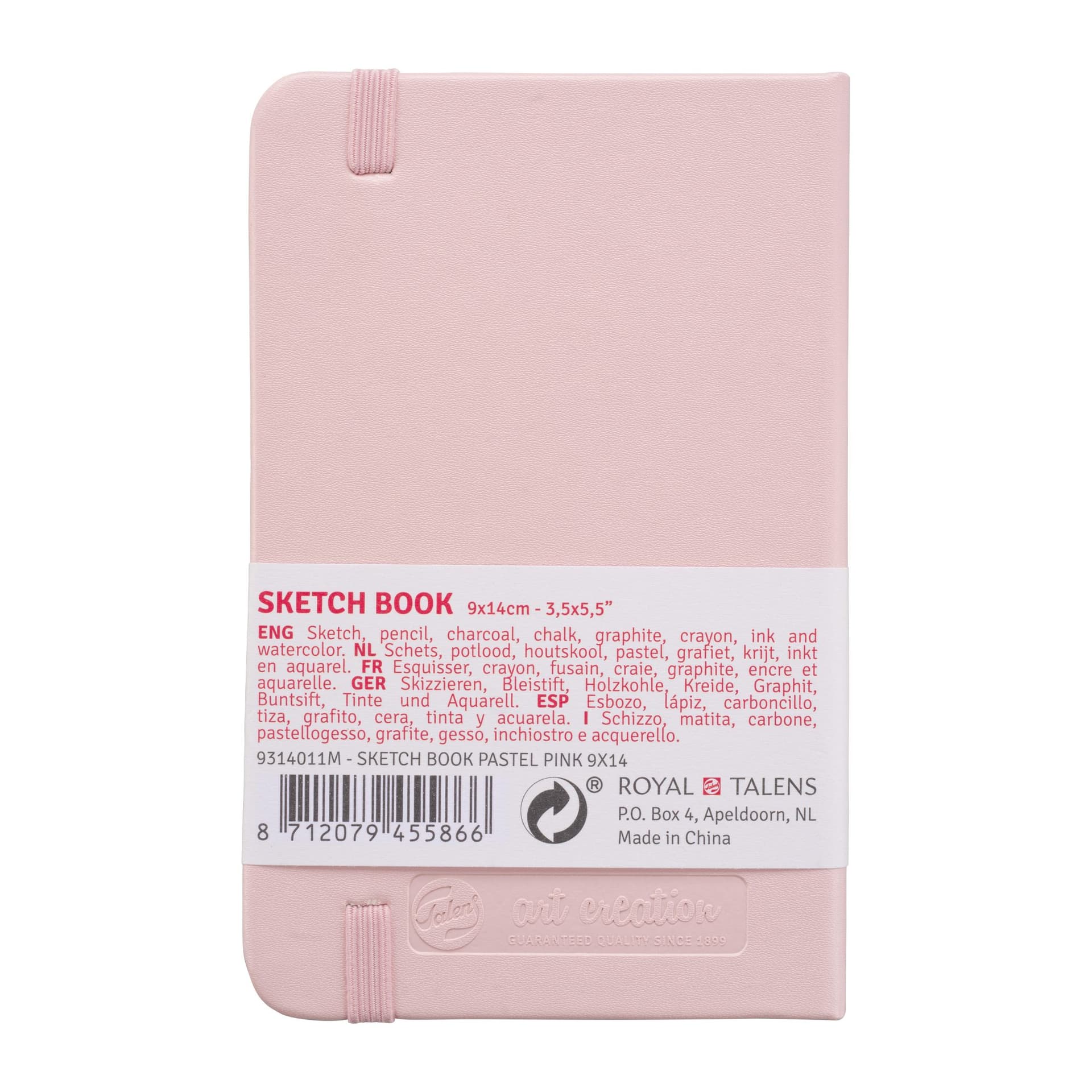 Schetsboek Talens Art Creation 80 witte vellen 140gr 90x140mm roze 2
