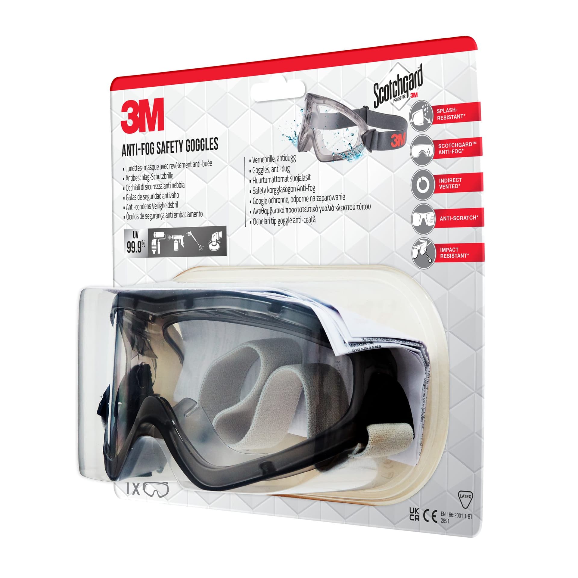 Ruimzichtbril 3M anti-fog Safety krasbestendig 2