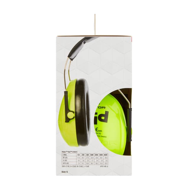 Oorkap 3M Peltor voor kinderen  H510AK (87-98 dB) neongroen 2