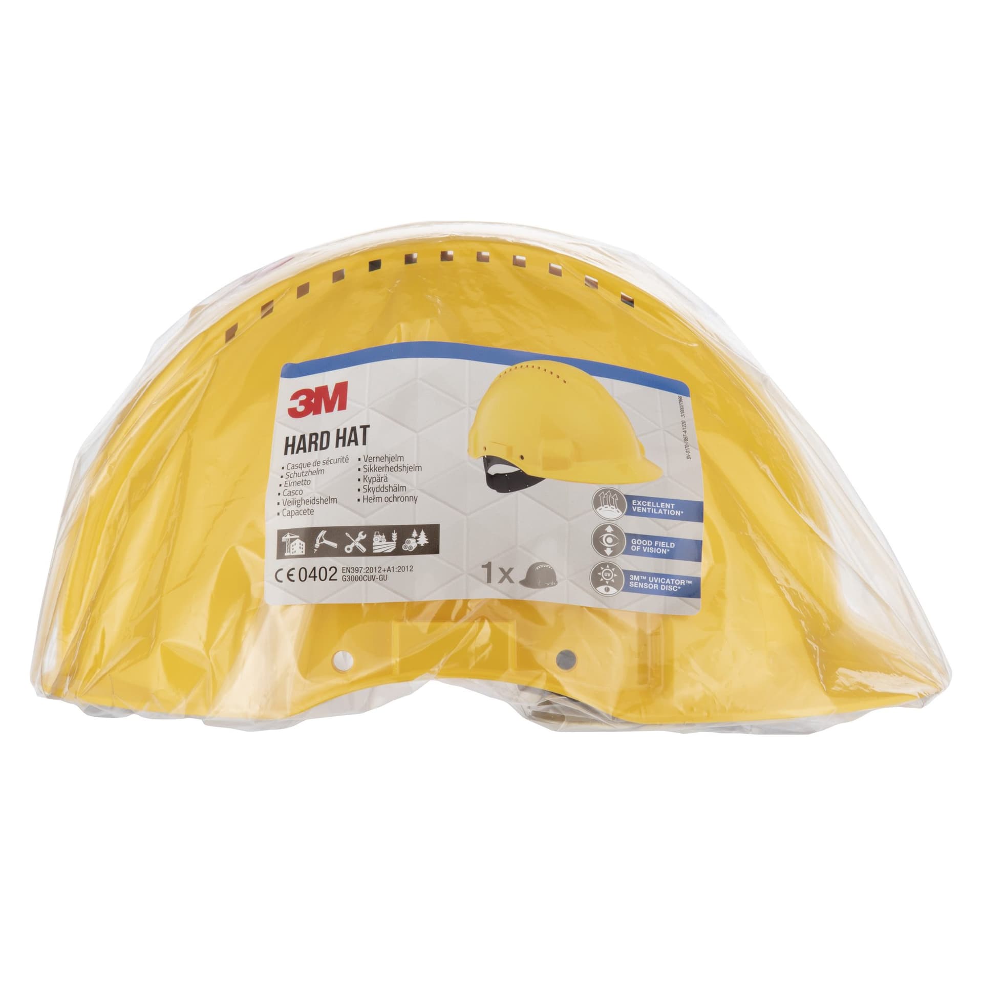 Veiligheidshelm 3M 53-62cm Uvicator en pinverstelling geel 5