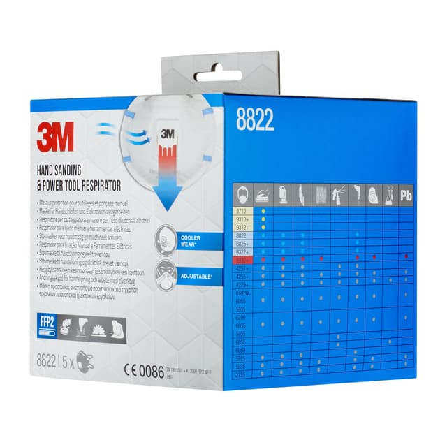 Stofmasker 3M voor schuren 8822 FFP2 met ventiel 5 stuks 2