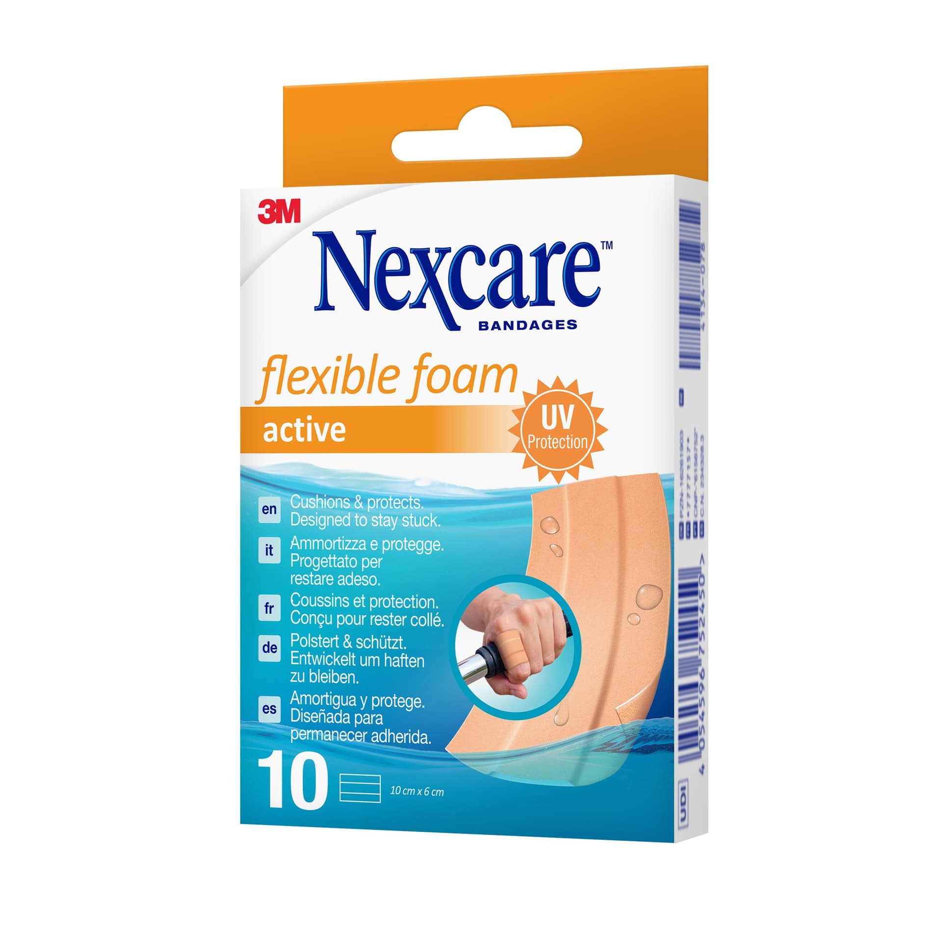 Wondpleister Nexcare active flexible foam waterbestendig 6x10cm 10 stuks 3