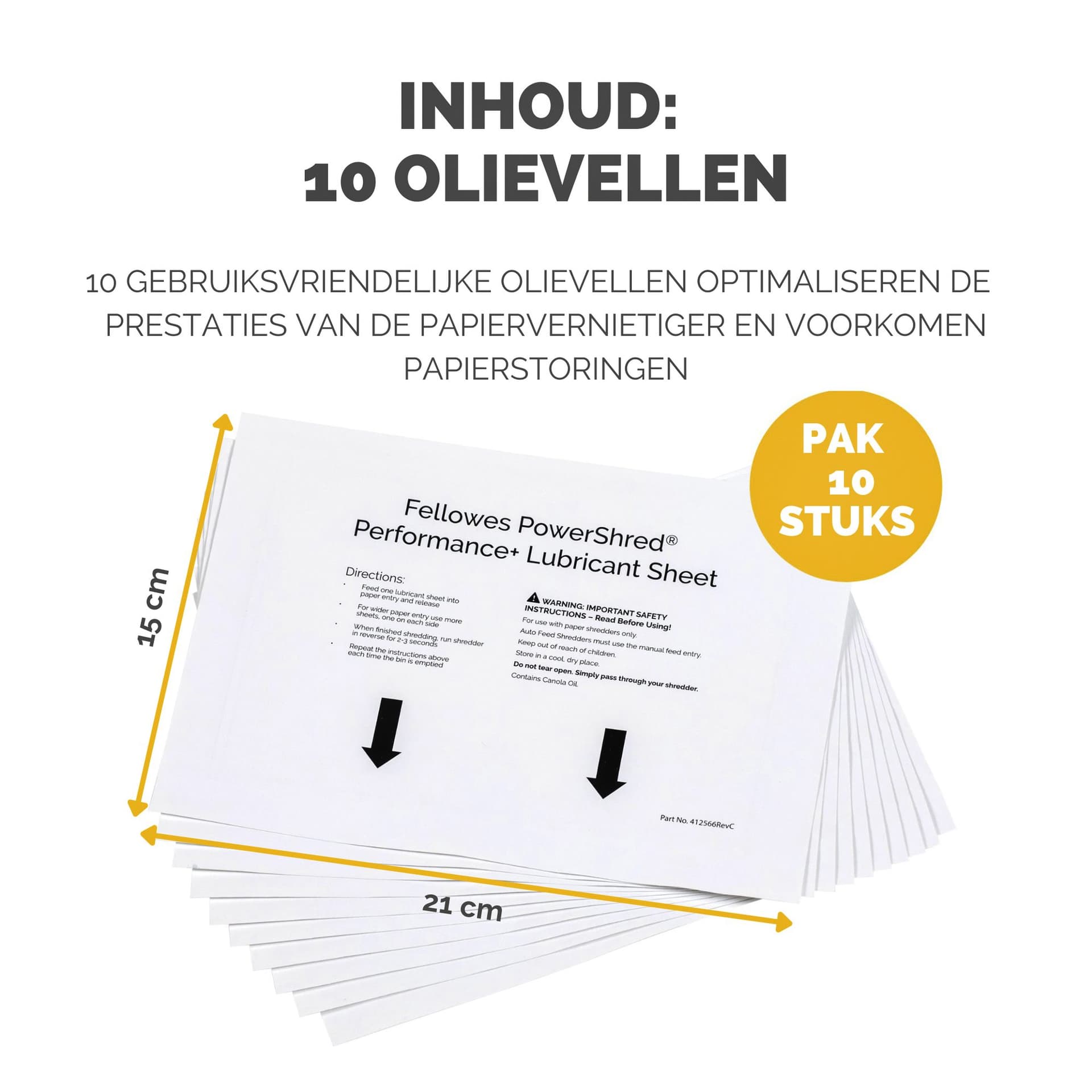 Olievellen voor papiervernietiger Fellowes Powershred Performance+ 10 vel 2
