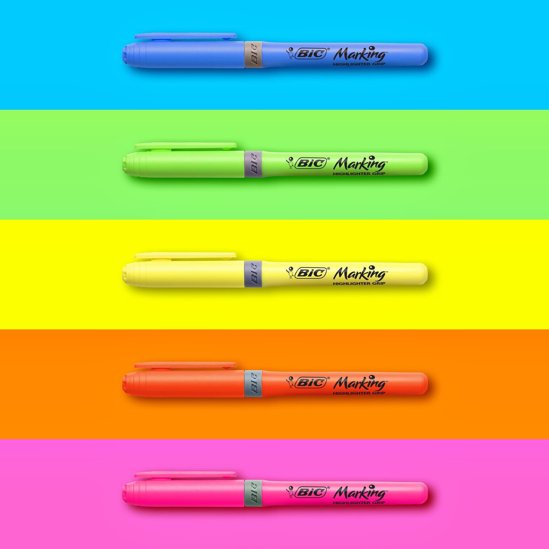 Markeerstift Bic grip Highlight your life assorti blik à 15 stuks 3