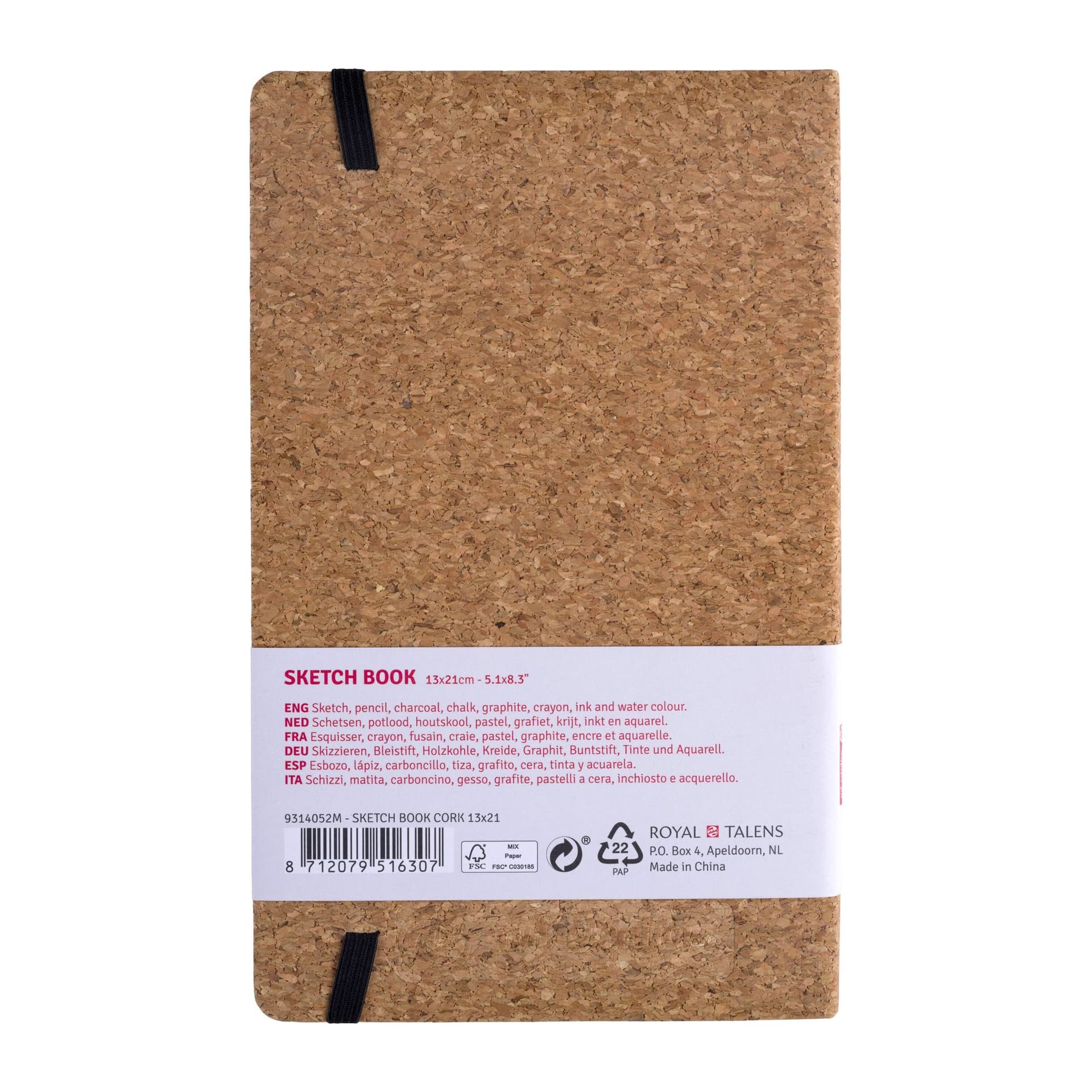 Schetsboek Talens Art Creation 80 witte vellen 140gr 130x210mm kurk 2