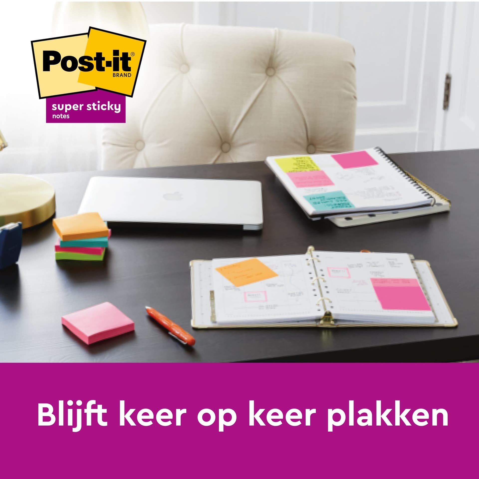 Memoblok Post-it 655 Super Sticky 76x127mm neon geel 12 stuks 6