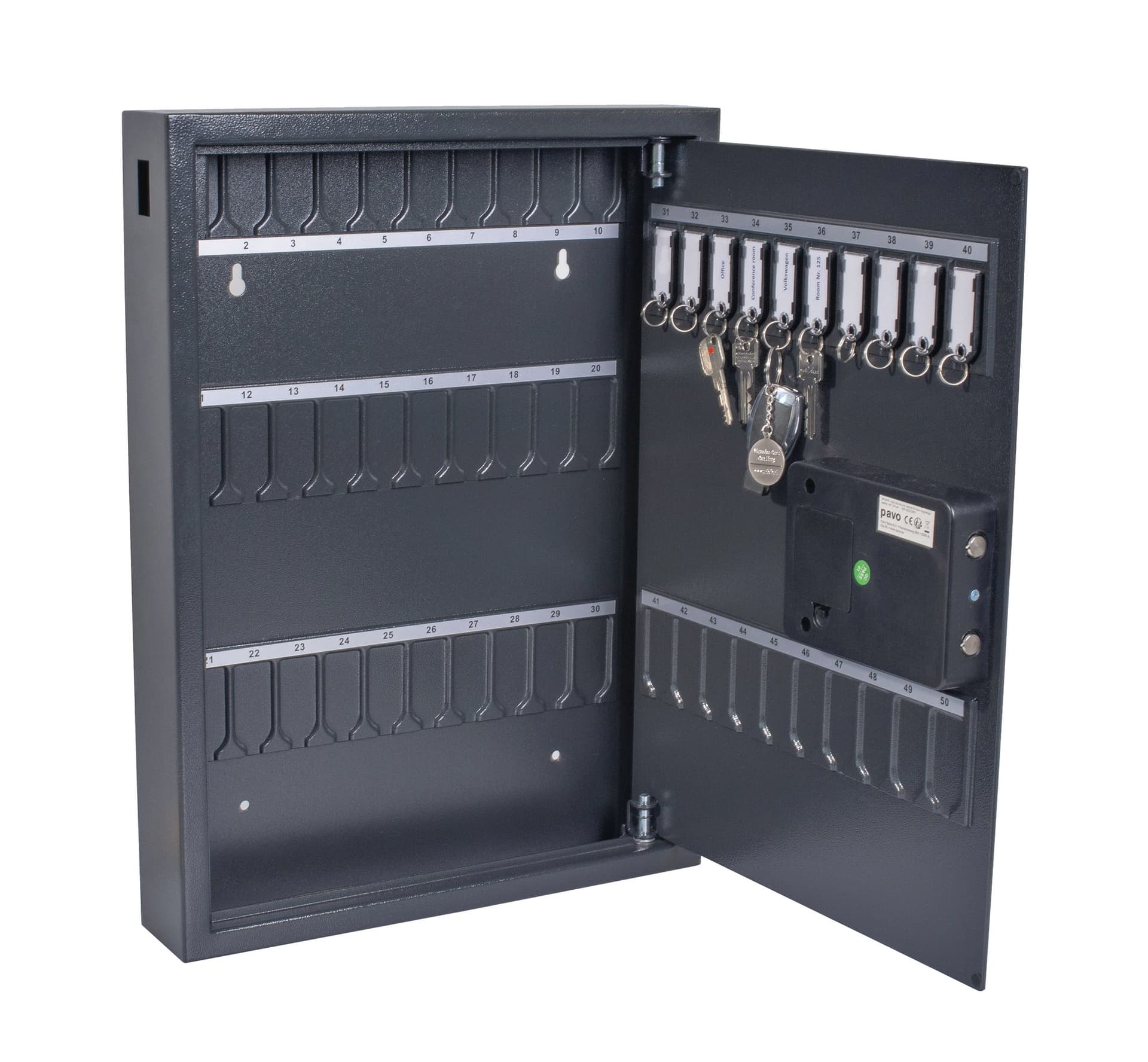 Sleutelkast Pavo High security Magnettag 50 haken 575x450x77mm 2