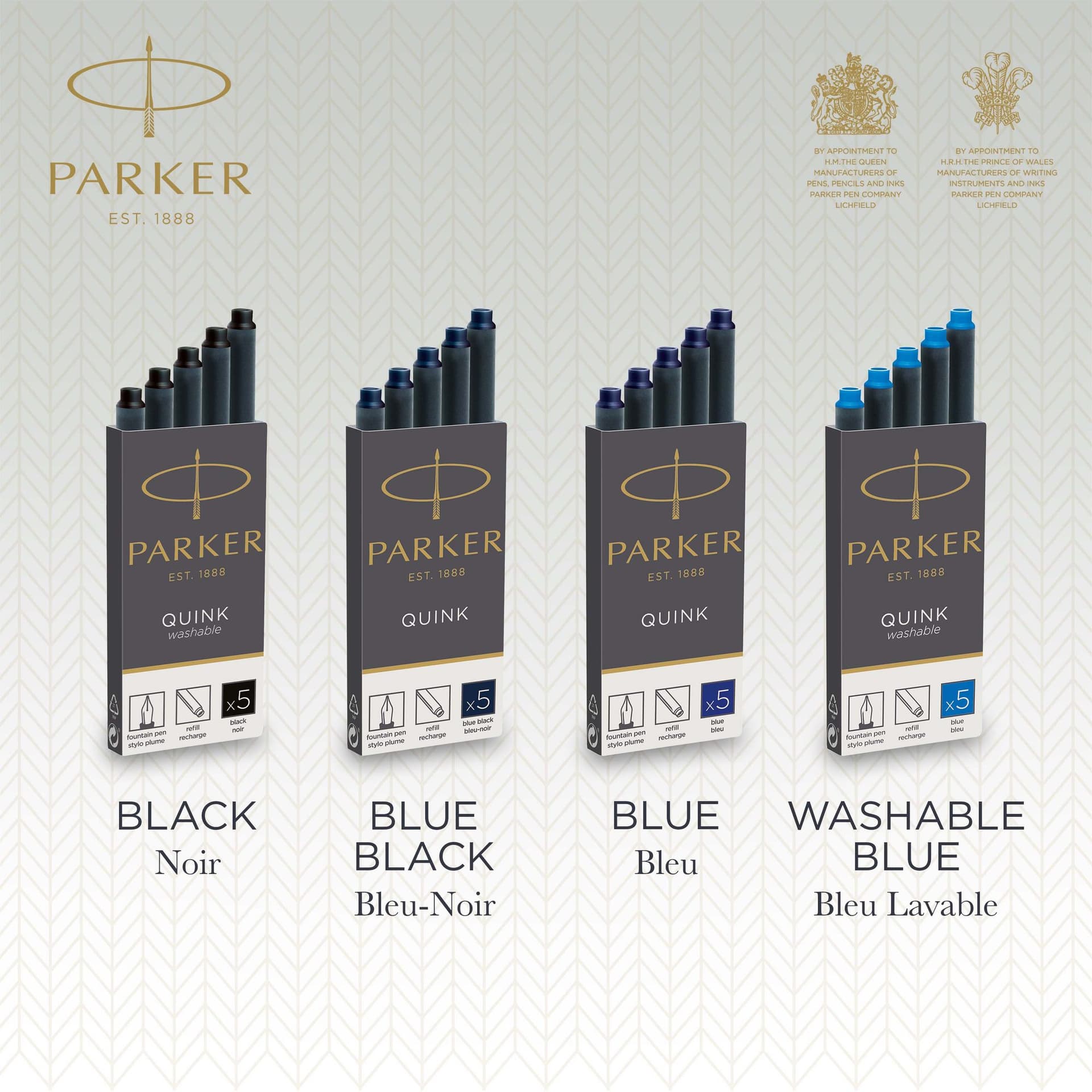 Inktpatroon Parker Quink blauwzwart blister à 5 stuks 3