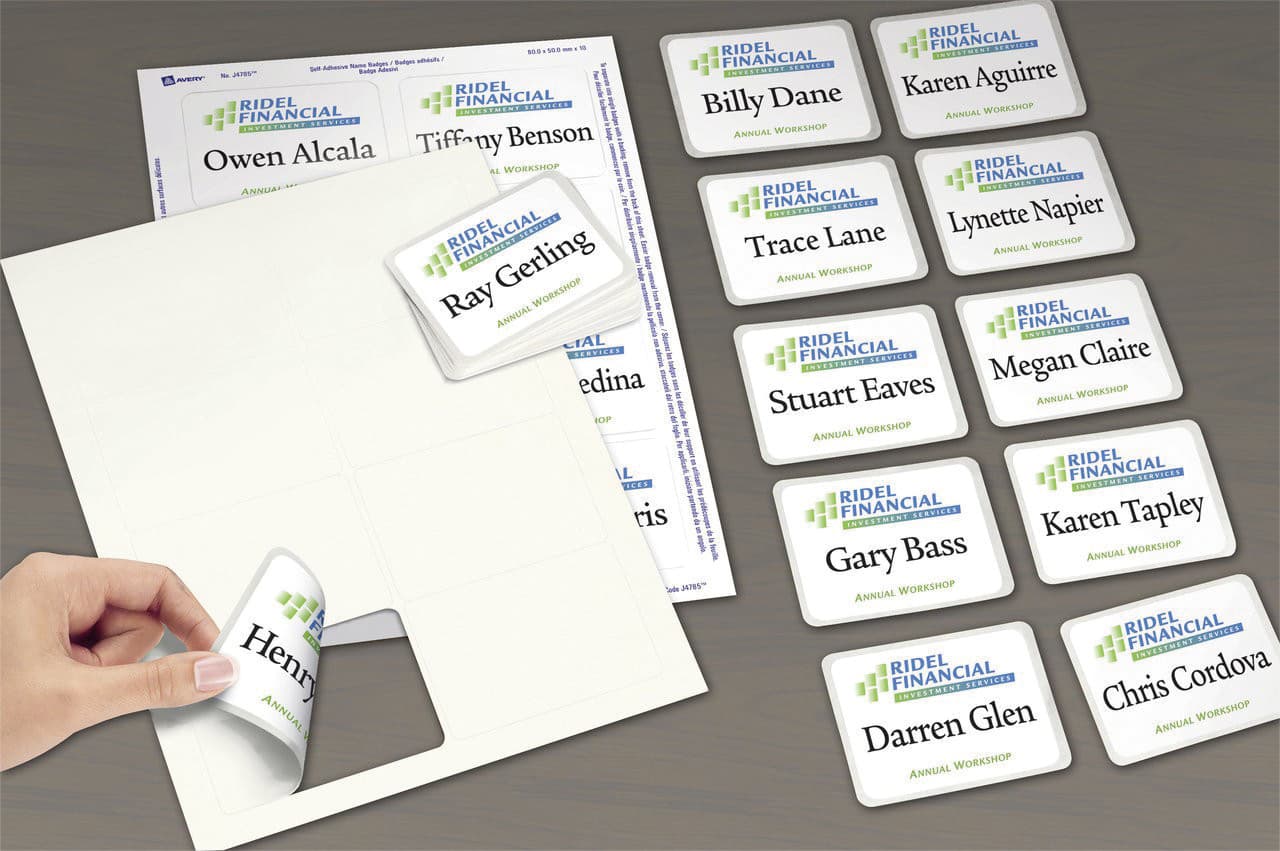 Naambadge etiket Avery J4785-20 80x50mm wit 200 stuks 7