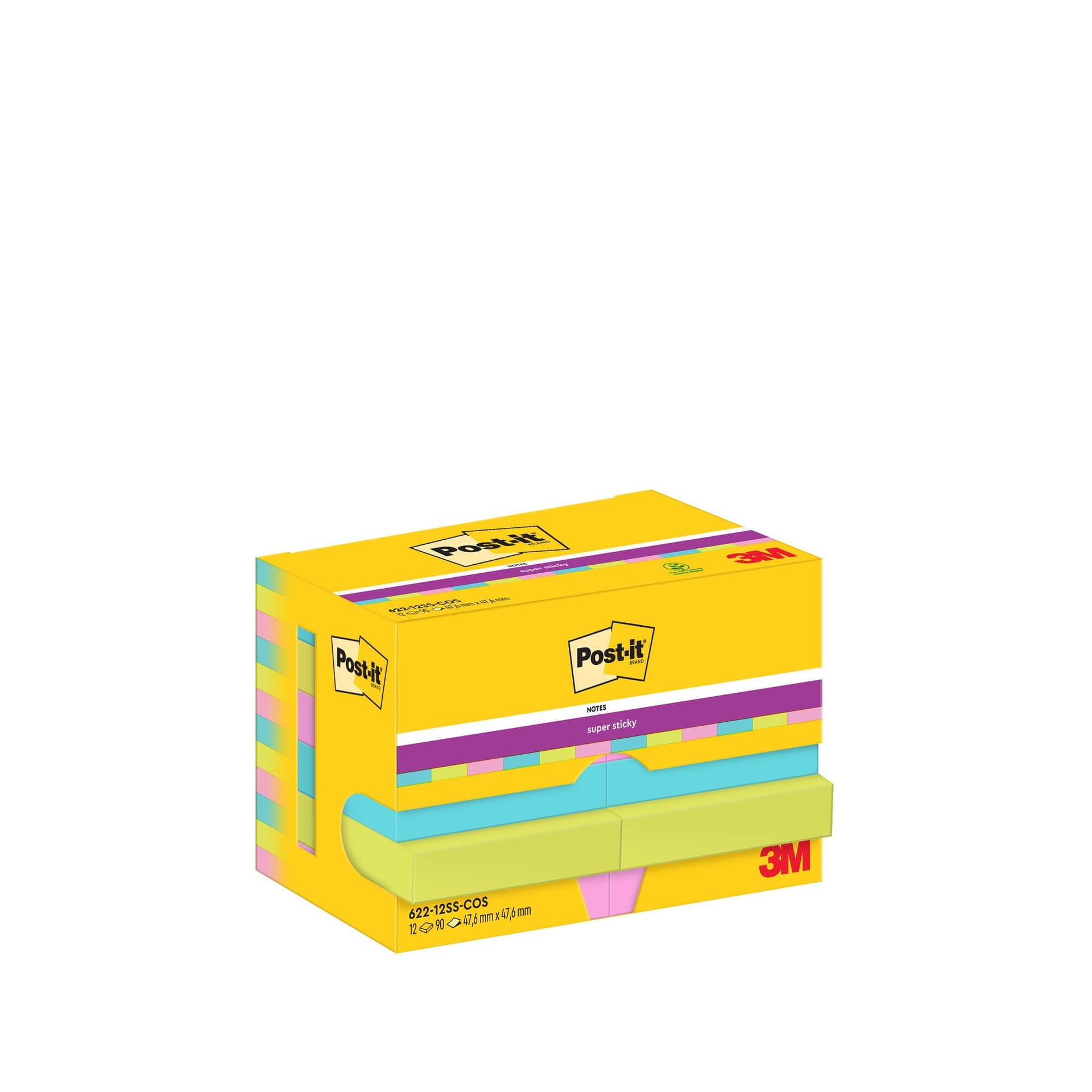 Memoblok Post-it 622 Super Sticky 47,6x47,6mm Cosmic 12 stuks 6